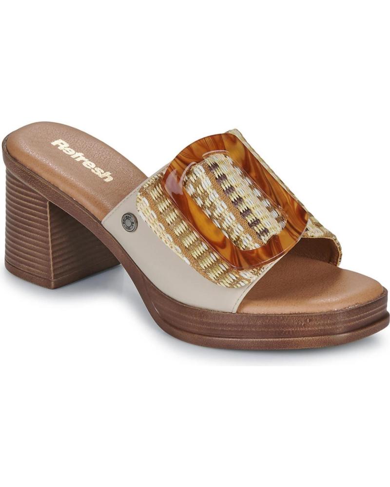 REFRESH ZAPATOS DE TACON EN PARA MUJER BEIGE