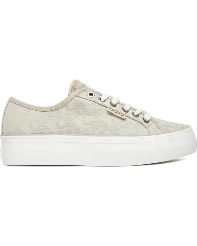 CALVIN KLEIN VULC FLATF JACQUARD AOP BEIGE