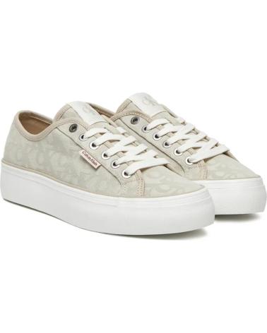 CALVIN KLEIN VULC FLATF JACQUARD AOP BEIGE