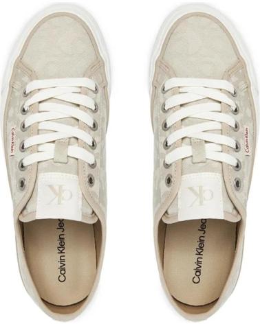 CALVIN KLEIN VULC FLATF JACQUARD AOP BEIGE