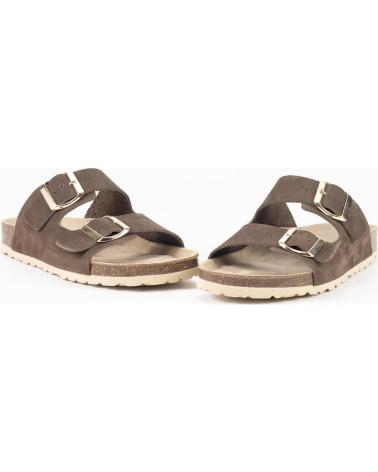 KESLEM SANDALIA DE PIEL PARA MUJER EN COLOR MARRON