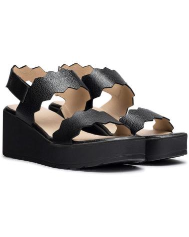 WONDERS SANDALIAS DE PIEL PURPURA B-9501 NEGRO