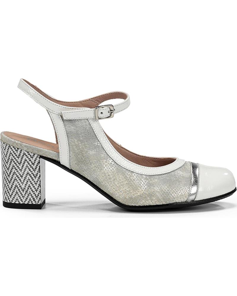 FLUCHOS ZAPATOS DE TACON DORKING BY RODIN D9093 PERLABLANCOPLATA