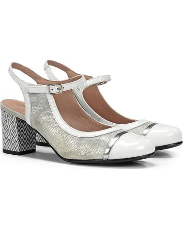 FLUCHOS ZAPATOS DE TACON DORKING BY RODIN D9093 PERLABLANCOPLATA