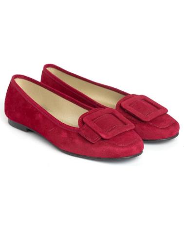 MENINA STEP WOMENS ANA BIG BUCKLE SUEDE SANDALS BURGUNDY