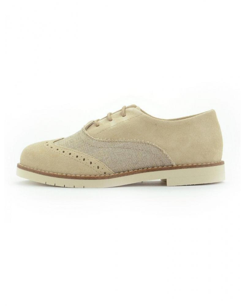 Shoes De Ni o GUXS ZAP CORDON COMBINADO ANTE Y LINO ARENA BEIGE