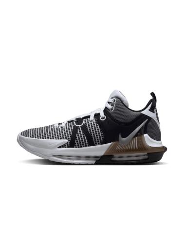 NIKE LEBRON WITNESS VII - ZAPATILLAS DE BALONCESTO NEGRO, GRIS HUMO Y BLANCO NEGRO-GRIS HUMO-BLANCO