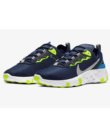 BASKETS NIKE RENEW ELEMENT 55 GS BLEU ÉLECTRIQUE ET CITRON VERT AZUL