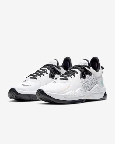 NIKE PG5 WHITE BASKETBALL SHOES BLANCO
