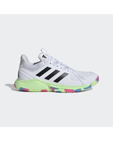 SCARPE ADIDAS COURT FLIGHT FTWBLA BIANCHE CON SUOLA MULTICOLORE BLANCO