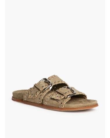 KESLEM M5455B KHAKI SANDALEN MIT DOPPELRIEMEN KAKI