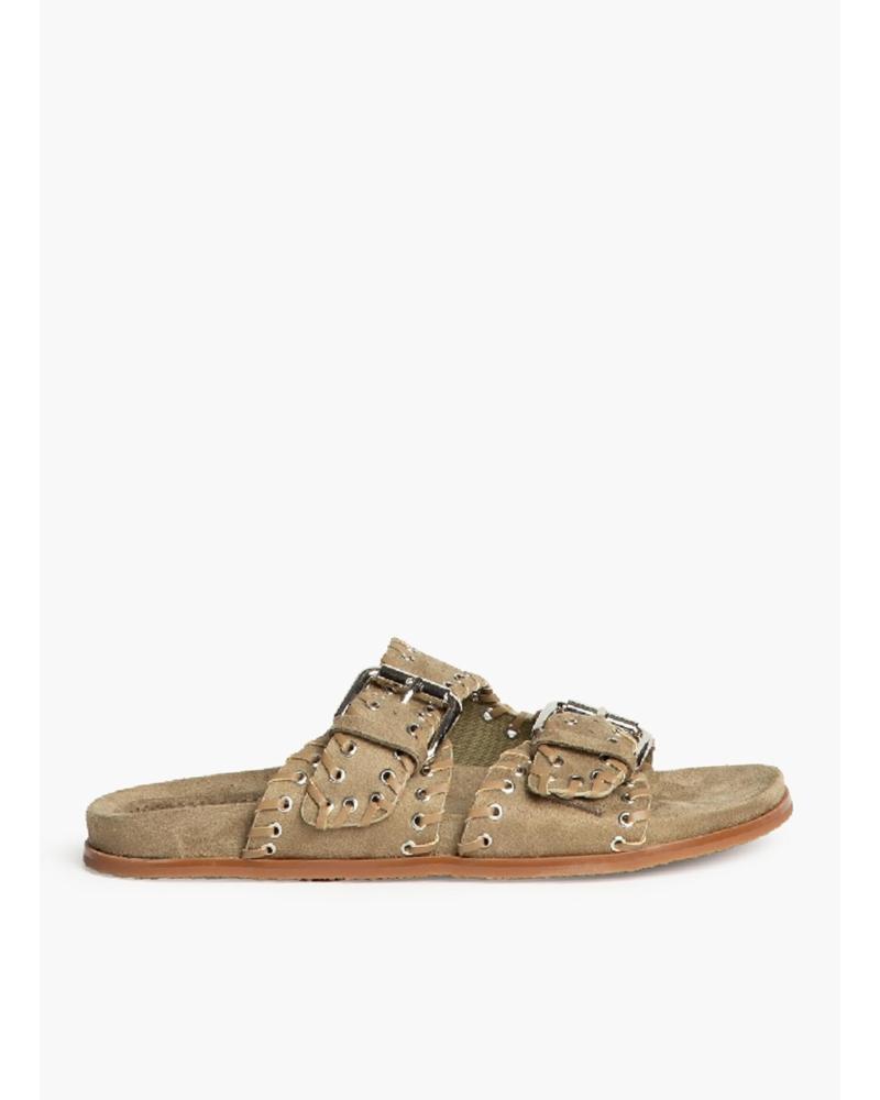 KESLEM M5455B KHAKI SANDALEN MIT DOPPELRIEMEN KAKI