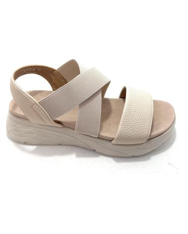 CHIC VISION SANDÁLIAS DUPLA PLATAFORMA ELÁSTICAS CONFORTÁVEIS BEGE BEIGE