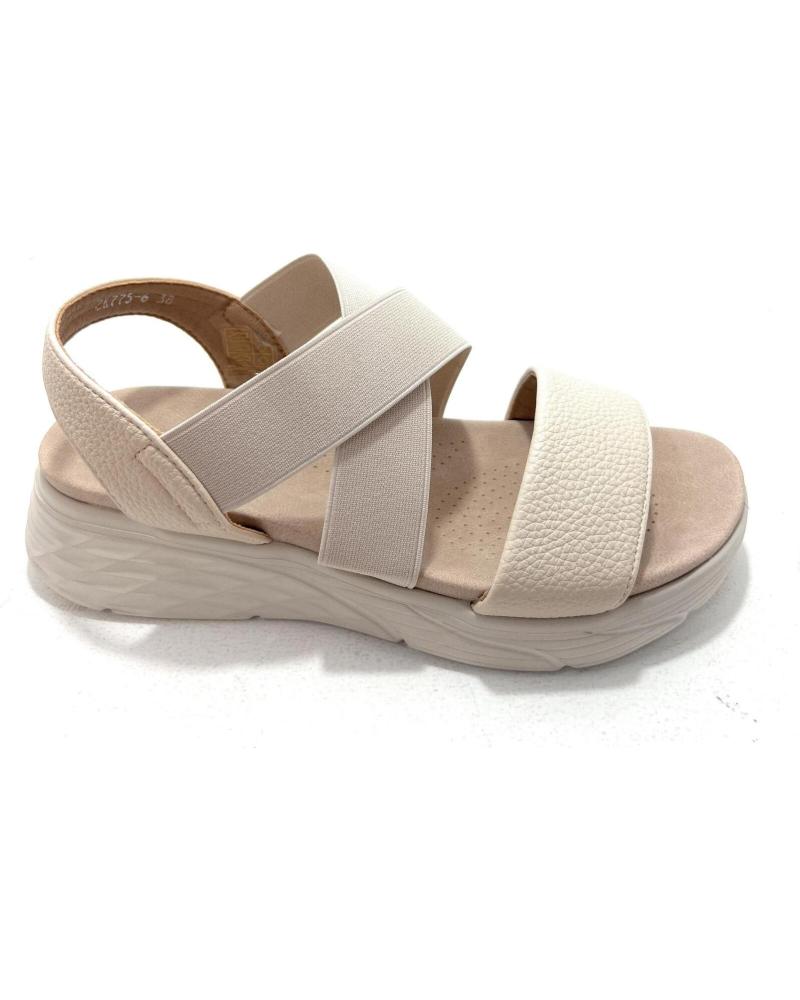 CHIC VISION SANDALIAS DOBLE PLATAFORMA ELÁSTICOS CÓMODAS BEIGE BEIGE