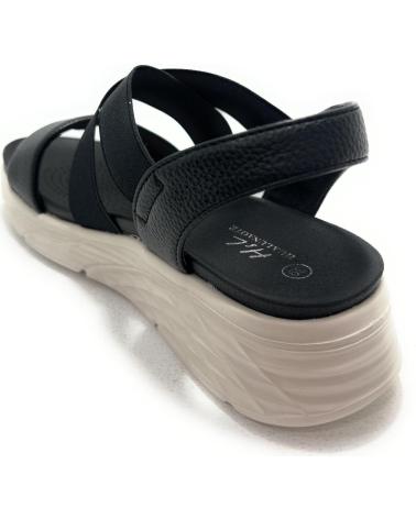 CHIC VISION SANDALES DOUBLE PLATEFORME ÉLASTIQUES CONFORTABLES NOIR NEGRO