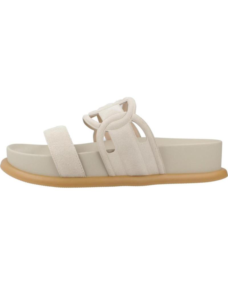 LIU JO LOREN 06 PLATFORM SLIDES WITH WIDE STRAPS ECRU BEIGE ECRU