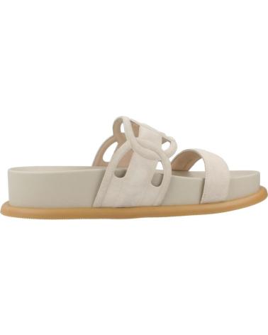 LIU JO LOREN 06 PLATFORM SLIDES WITH WIDE STRAPS ECRU BEIGE ECRU