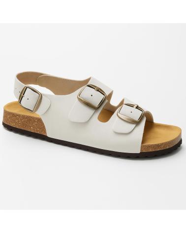 CALZADOS ALMENA BIO SANDALIAS CÓMODAS DE PIEL CON SUELA DE CORCHO BEIGE BEIGE