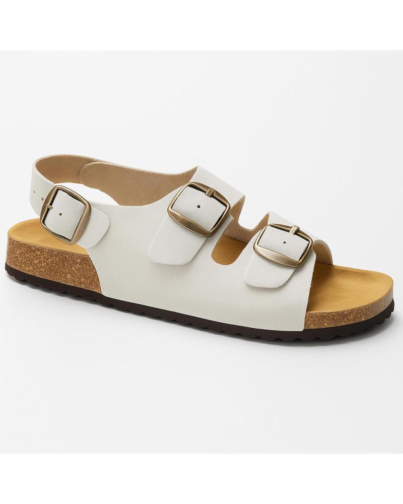 CALZADOS ALMENA BIO BEQUEME LEDER-SANDALEN MIT KORKSOHLE IN BEIGE BEIGE