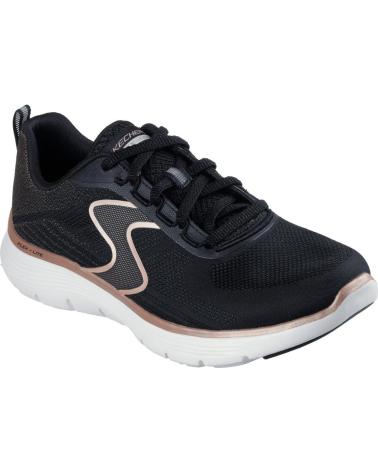 TÊNIS CASUAL SKECHERS FLEX APPEAL 5.0 PRETAS NEGRO