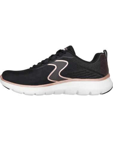 TÊNIS CASUAL SKECHERS FLEX APPEAL 5.0 PRETAS NEGRO