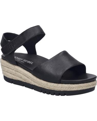 JOSEP SEIBEL MIRANDA-02 BLACK LEATHER SANDALS NEGRO