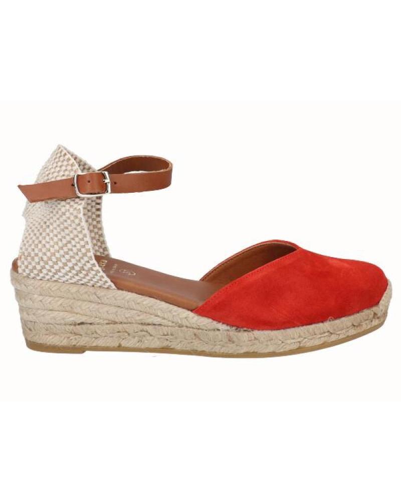 VIGUERA ALPARGATA VITELO 1757 ROJA CON CUÑA ROJO