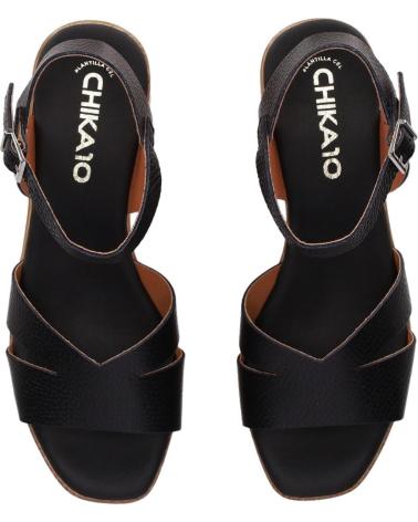 SANDALIAS PLATAFORMA CHIKA10 GERSEI 5625 NEGRO CON TACÓN NEGRO-BLACK