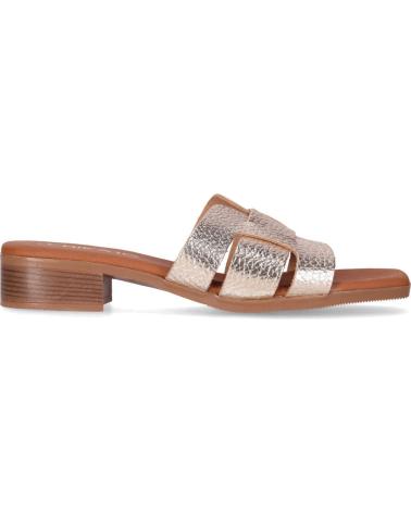 CHIKA10 ST FIORE 5600 PANTOLETTEN PLATIN-GOLD MIT BREITEM FLECHTRIEMEN PLATINO-LG GOLD