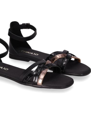 SANDALIAS CHIKA10 MARQUESA 5554 NEGRO CON TIRAS BI-TONO NEGRO-BLACK