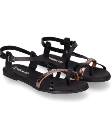 SANDALIAS CHIKA10 MARQUESA 5556 NEGRO CON TIRAS COMBINADAS NEGRO-BLACK