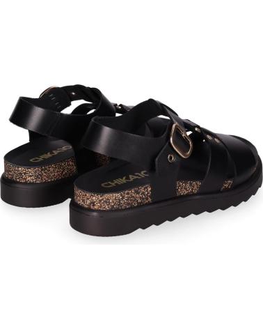 SANDALIA PLANA ESTILO PESCADOR CHIKA10 ATUNEZ 03 NEGRO NEGRO-BLACK