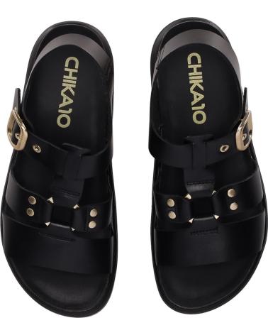 SANDALIA PLANA ESTILO PESCADOR CHIKA10 ATUNEZ 03 NEGRO NEGRO-BLACK