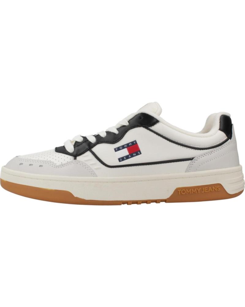 TOMMY JEANS ZAPATILLAS HOMBRE MODELO TJM CUPSOLE ELEVATED LEA COLOR BLAN YBI
