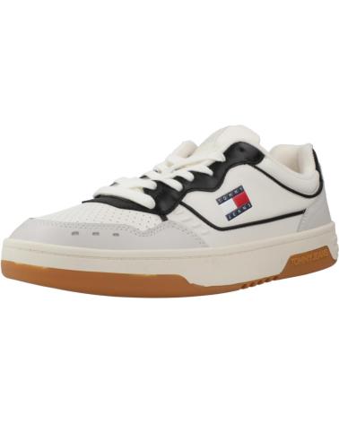 TOMMY JEANS ZAPATILLAS HOMBRE MODELO TJM CUPSOLE ELEVATED LEA COLOR BLAN YBI