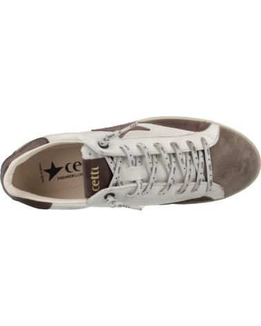 CETTI C-1342 ZAPATILLAS EFECTO USADO BLANCO Y MARRÓN STLBLC