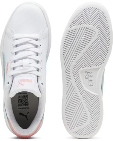 PUMA JSMASH V25 BLANC AVEC ROSE ET VERT D'EAU - PUZPJV2531BD BLANCO