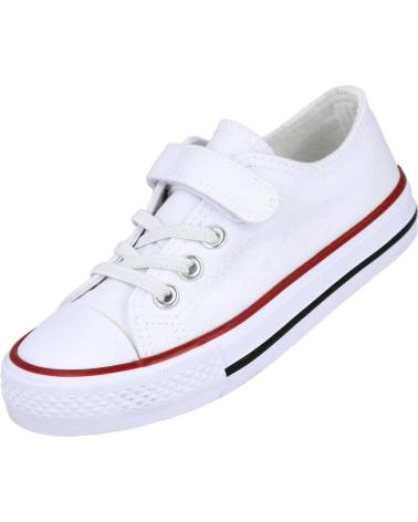L&R SHOES ABX02257 WEISSE CANVAS-SNEAKER MIT KLETTVERSCHLUSS FÜR KINDER BLANCO