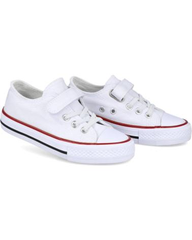 L&R SHOES ABX02257 WEISSE CANVAS-SNEAKER MIT KLETTVERSCHLUSS FÜR KINDER BLANCO