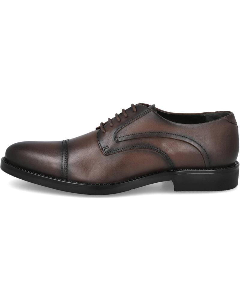 L&R SHOES DARK BROWN LEATHER OXFORD SHOE MARRóN