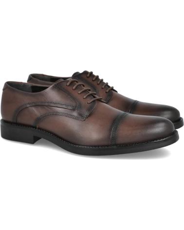 L&R SHOES DARK BROWN LEATHER OXFORD SHOE MARRóN