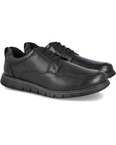 L&R SHOES BLACK LACE-UP SHOES FOR MEN NEGRO