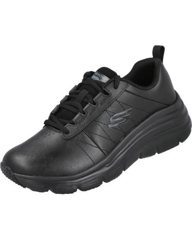 SKECHERS CALZADO DEPORTIVO NEGRO CON CORDONES Y SUELA AMORTIGUADA NEGRO