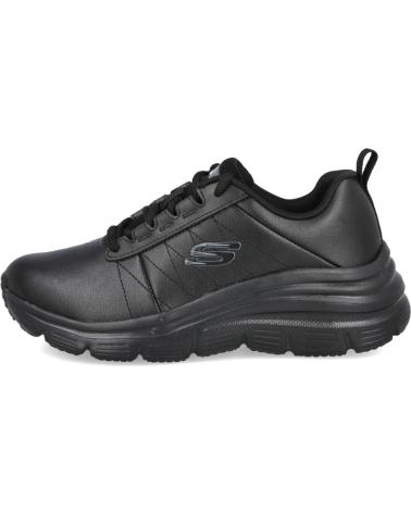 SKECHERS CALZADO DEPORTIVO NEGRO CON CORDONES Y SUELA AMORTIGUADA NEGRO
