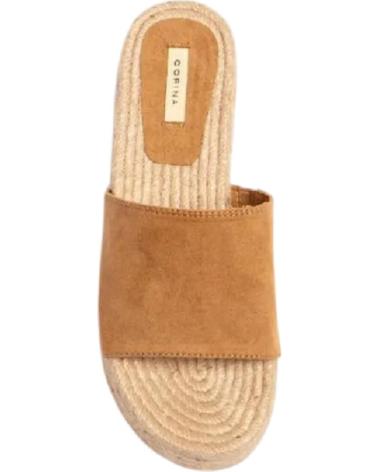 CORINA M4385 PLATEAU-PANTOLETTEN BRAUN MIT BASTSOHLE VARIOS COLORES