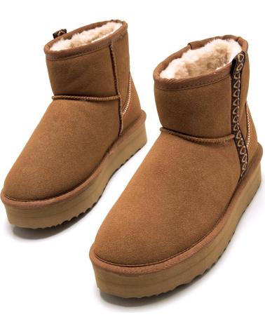 BOTAS CORTAS MTNG 49357 MARRÓN CON DETALLE TRENZADO LATERAL MARRóN