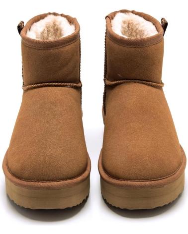 BOTAS CORTAS MTNG 49357 MARRÓN CON DETALLE TRENZADO LATERAL MARRóN