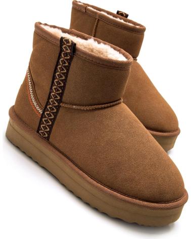 BOTAS CORTAS MTNG 49357 MARRÓN CON DETALLE TRENZADO LATERAL MARRóN