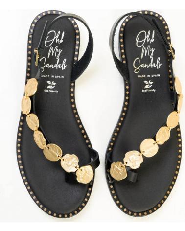 OH MY SANDALS 5787 SANDALE EN CUIR NOIR NEGRO