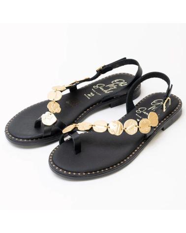 OH MY SANDALS 5787 SANDALE EN CUIR NOIR NEGRO